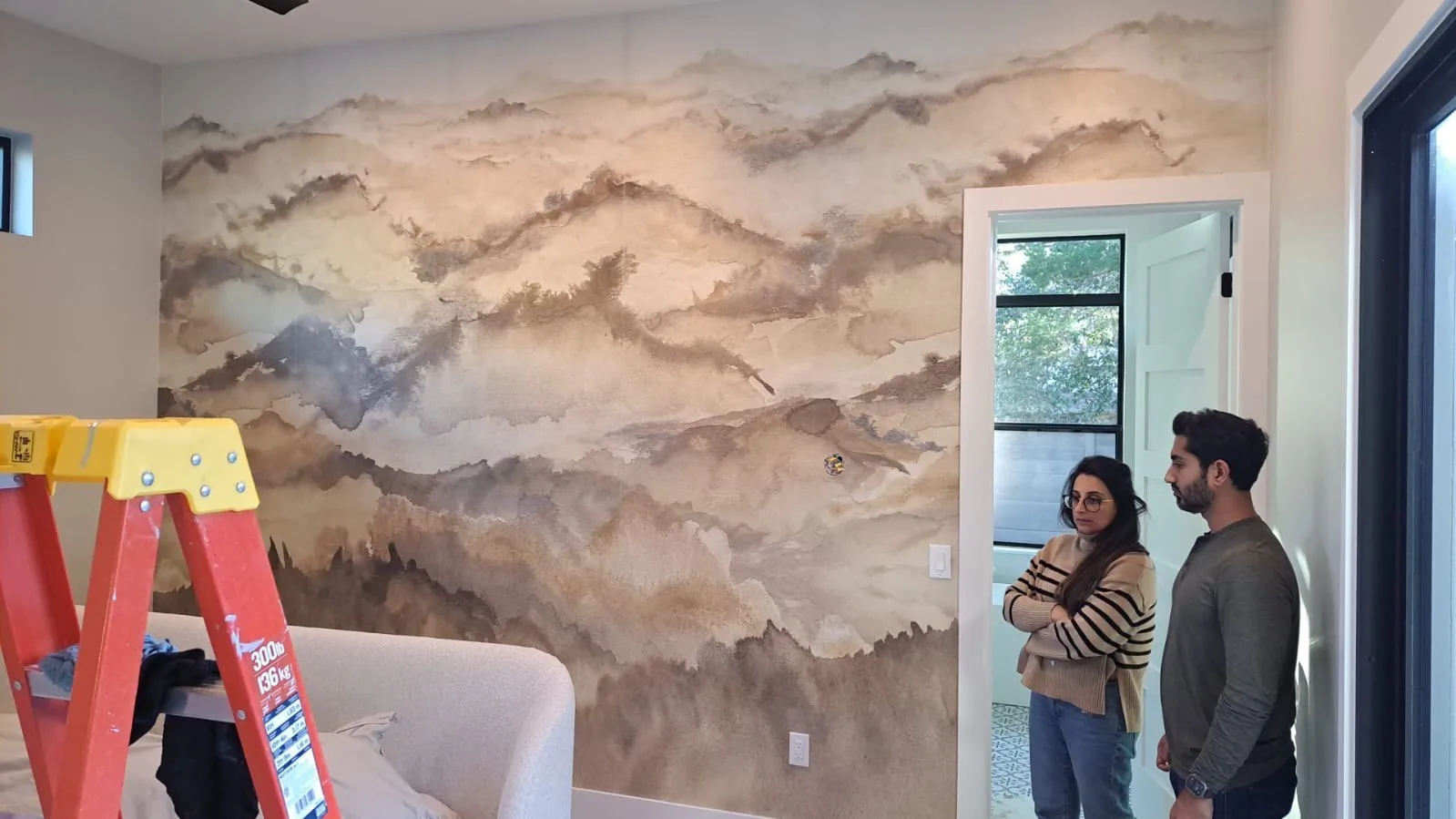 Historic pattern restoration with period-correct wallpaper